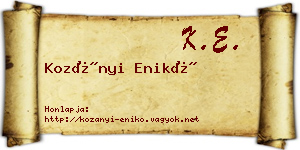 Kozányi Enikő névjegykártya
